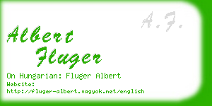 albert fluger business card